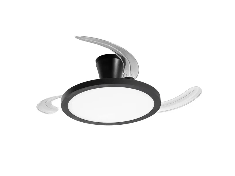 B-Ware Intec Plafoniera Ventilator CCT dimmbar RGB Condor 46W 4050lm 24x49cm schwarz