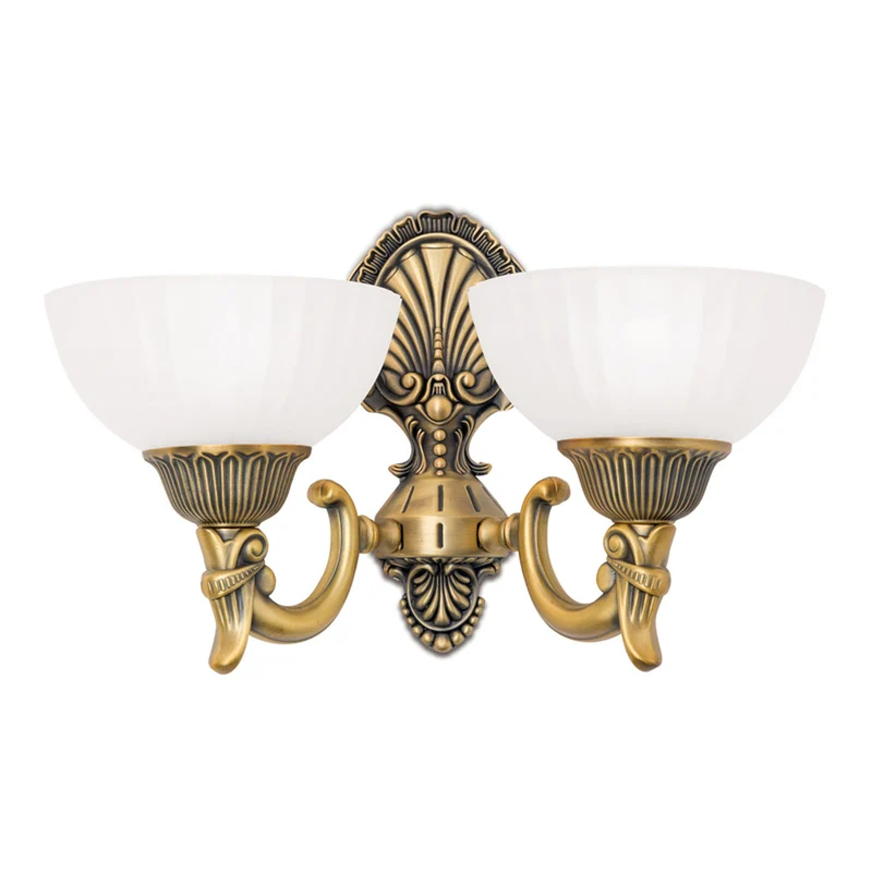 B-Ware Orion Wandleuchte Rocca 2-flammig LED dimmbar bronze weiß Metall Glas 36,5cm