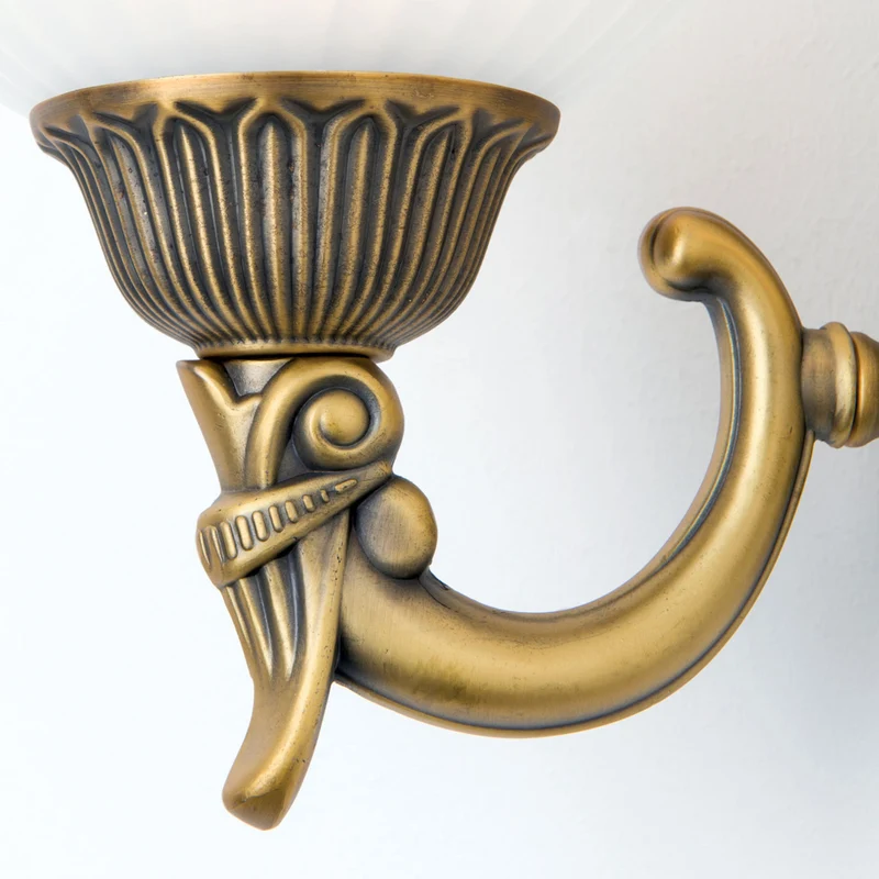 B-Ware Orion Wandleuchte Rocca 2-flammig LED dimmbar bronze weiß Metall Glas 36,5cm