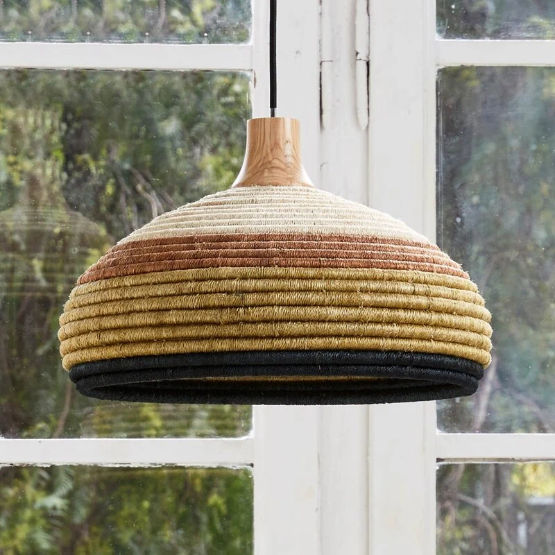 B-Ware Forestier Pendelleuchte Hängelampe Leuchte Grün Rattan Hanf E27 Designer Jette