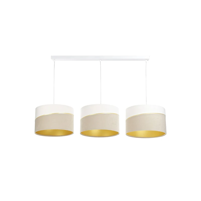 B-Ware Euluna Hängeleuchte Pendelleuchte Lampe dreiflammig weiß beige gold Leuchte