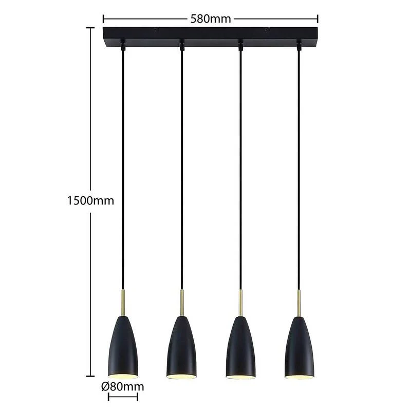B-Ware Pendelleuchte Hängeleuchte Deckenlampe Lampe E14 schwarz Lindby Caylee