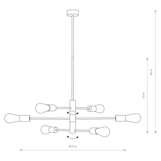 B-Ware Hängeleuchte Rotor VI Hängelampe Deckenlampe Deckenleuchte Lampe Leuchte 6 fl.