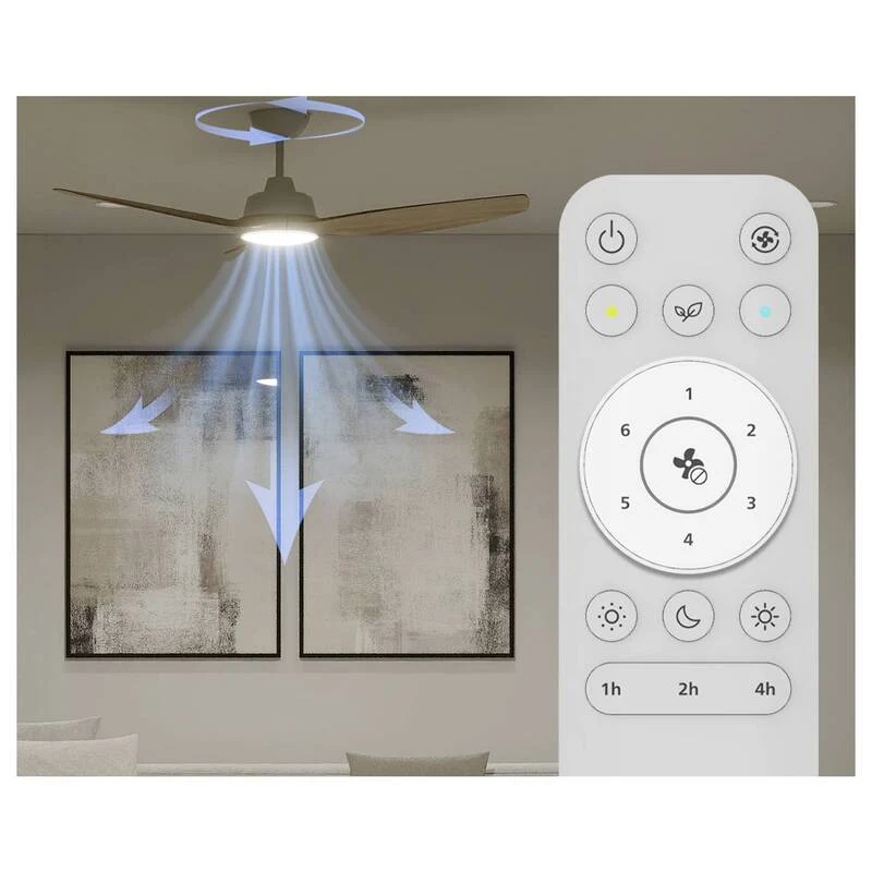 B-Ware Philips LED Deckenventilator 35W Fernbedienung Dimmbar Luftzirkulation Braun