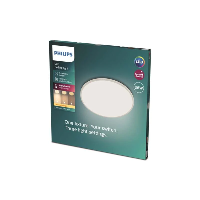 B-Ware Philips Deckenlampe SuperSlim Ø54cm 2700K LED Lampe Leuchte dimmbar weiß 36W