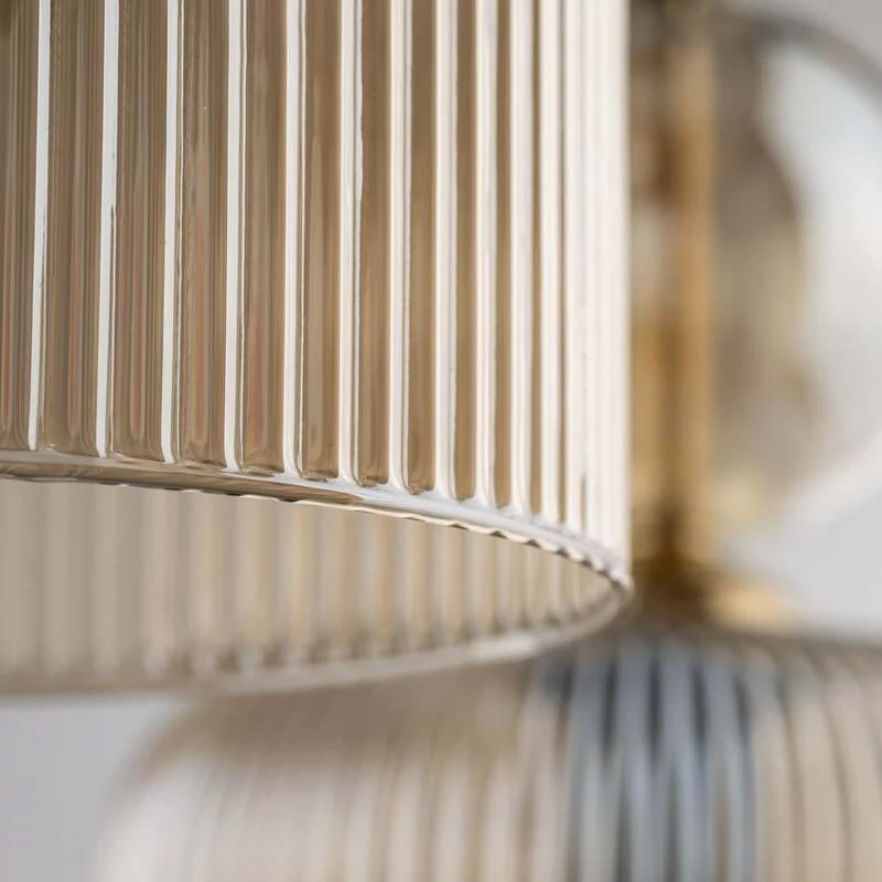 B-Ware TK Lighting Hängelampe Sophia 3-flammig LED Pendelleuchte dimmbar cognac Ø41cm