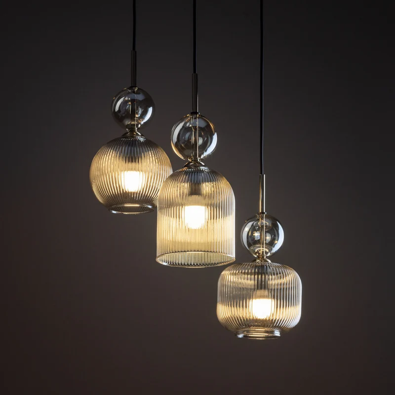 B-Ware TK Lighting Hängelampe Sophia 3-flammig LED Pendelleuchte dimmbar cognac Ø41cm