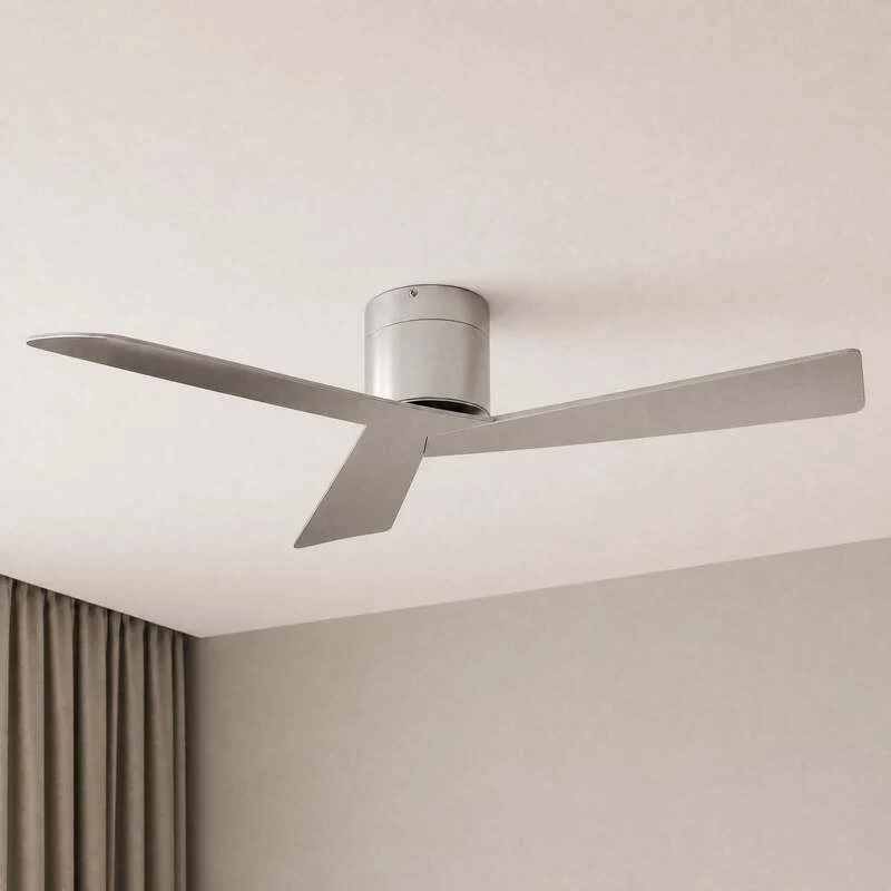 B-Ware Lucande Deckenventilator Ventoro silber 132cm mit Fernbedienung Räume bis 20 m²