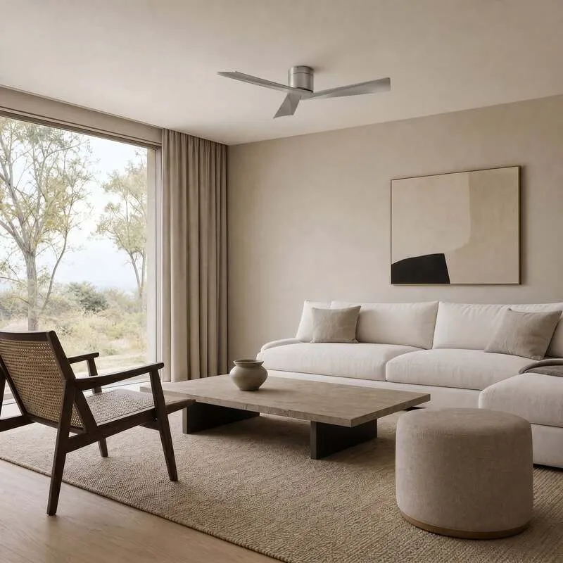 B-Ware Lucande Deckenventilator Ventoro silber 132cm mit Fernbedienung Räume bis 20 m²