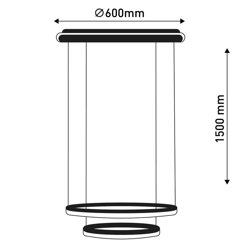 B-Ware Näve Pendelleuchte Hängelampe LED CCT Ringe Fernbedienung schwarz Kunststoff