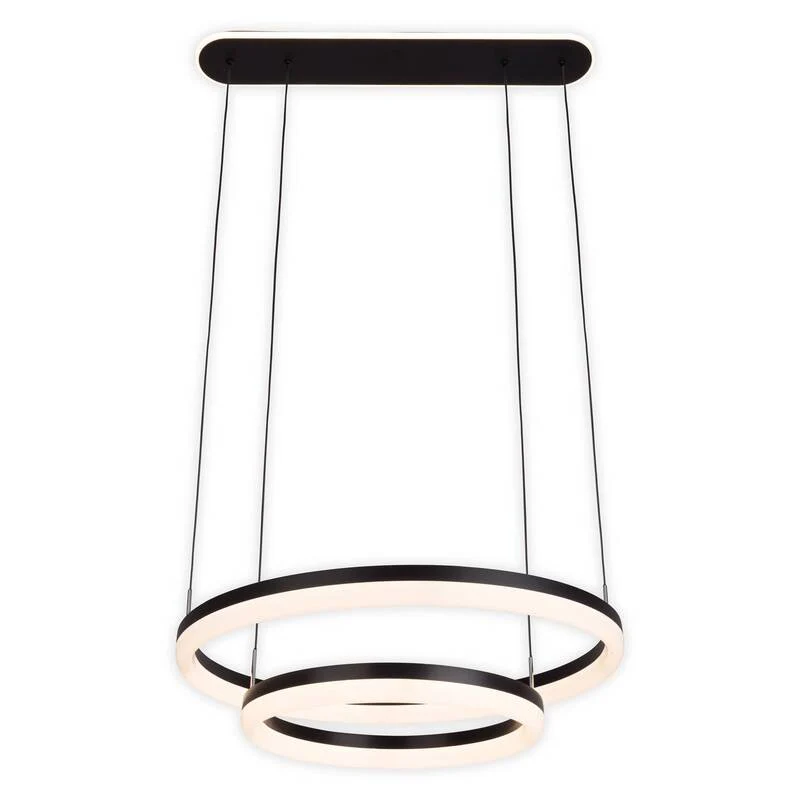 B-Ware Näve Pendelleuchte Hängelampe LED CCT Ringe Fernbedienung schwarz Kunststoff
