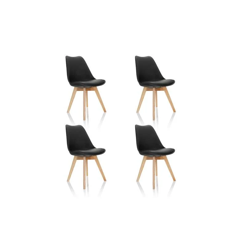 B-Ware hjh OFFICE Besucherstuhl Schalenstuhl SCANDI Kunststoff schwarz 4er Pack Möbel