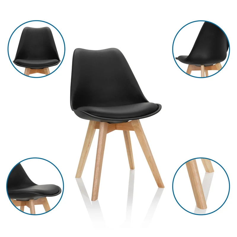 B-Ware hjh OFFICE Besucherstuhl Schalenstuhl SCANDI Kunststoff schwarz 4er Pack Möbel
