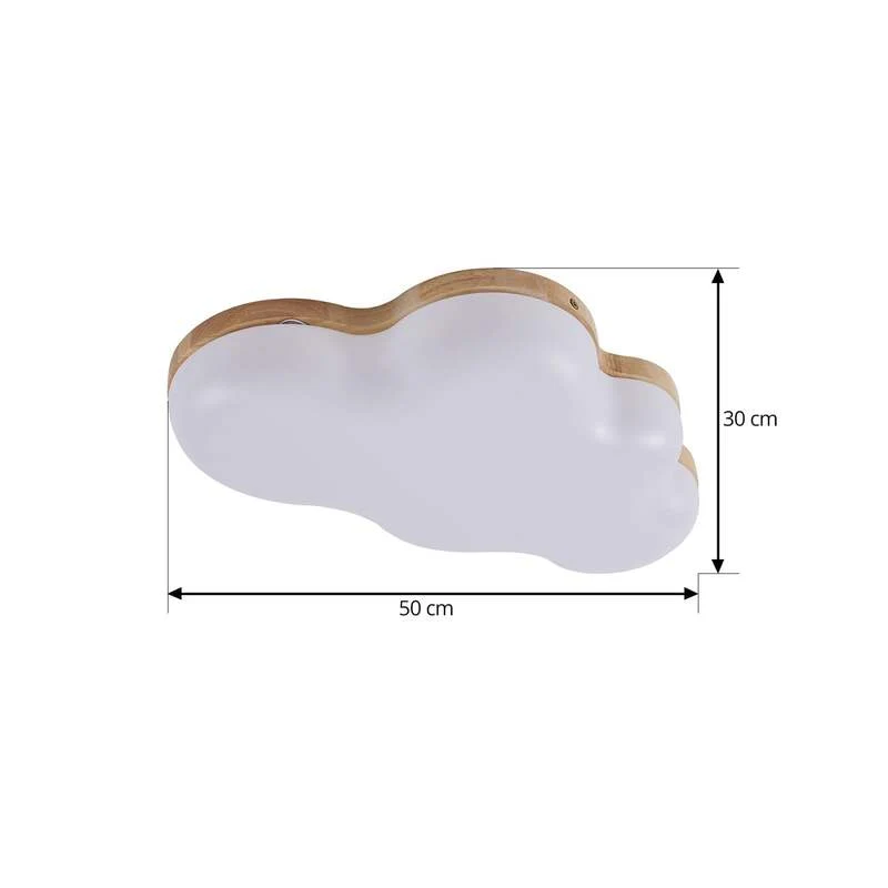 B-Ware Lindby Deckenleuchte Lampe LED Wolke Pilvi Kunststoff weiß Holz 50 cm Lieferumfa