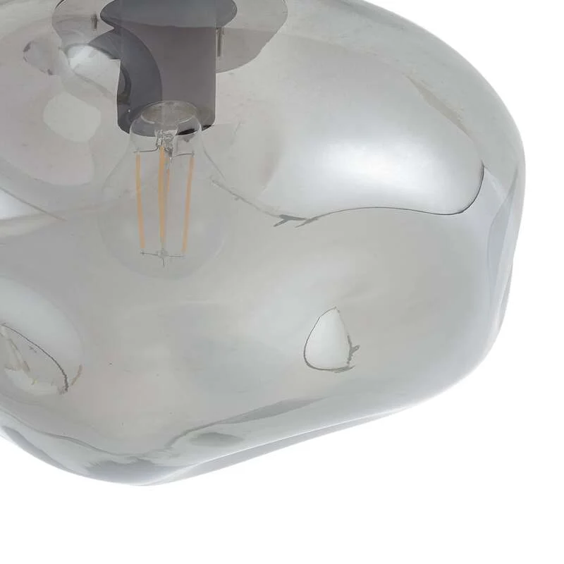 B-Ware Lindby Deckenleuchte Lampe LED Lelia rauchgrau Glas Ø 35 cm E27 dimmbar Leuchte