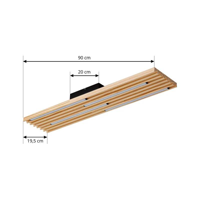B-Ware Lindby LED-Deckenleuchte Leuchte Madero LED Kiefernholz 90cm x 20cm Holz 3000 K