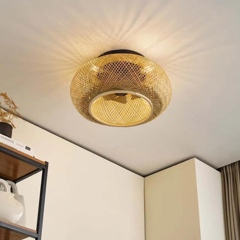 B-Ware Lucande Deckenventilator Ventilator Lampe Licht Holz Schwarz Fernbedienung 5226