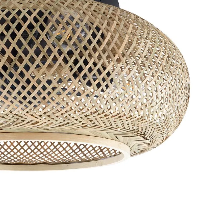 B-Ware Lucande Deckenventilator Ventilator Lampe Licht Holz Schwarz Fernbedienung 5226