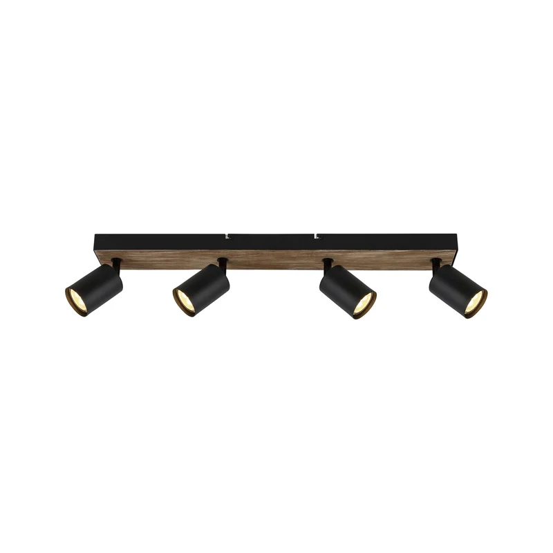 B-Ware Jello Wandleuchte Lampe Wandlampe Wood schwarz holz vierflammig Beleuchtung