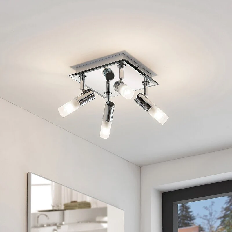 B-Ware Lindby Bad-Deckenlampe Zela Deckenlampe Lampe 4-flammig G9 32 x 32 cm chrom650