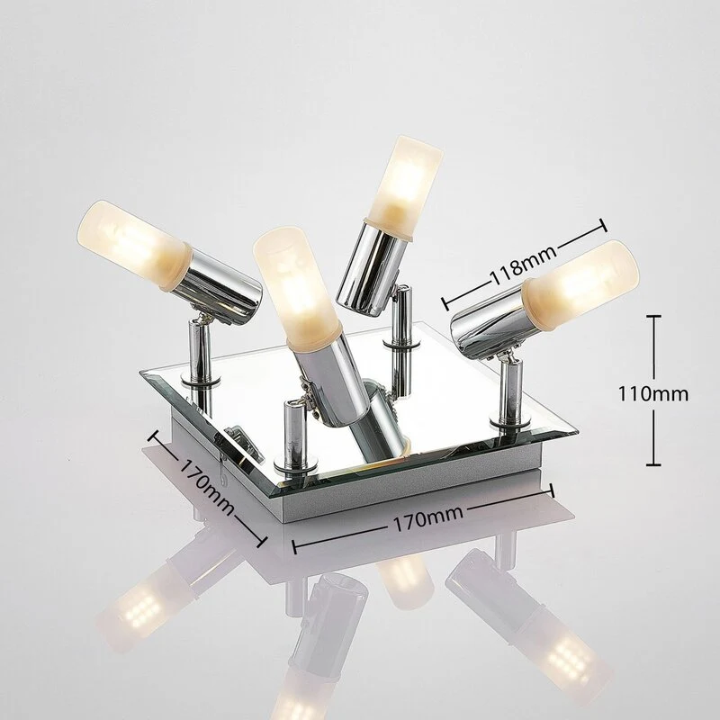 B-Ware Lindby Bad-Deckenlampe Zela Deckenlampe Lampe 4-flammig G9 32 x 32 cm chrom650