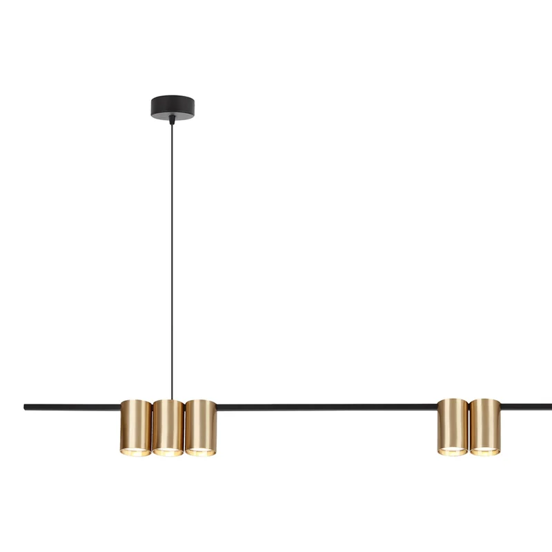 B-Ware Hängelampe Genesis Alu schwarz/gold 7 x GU10 Länge 150 cm Hängeleuchte Lampe