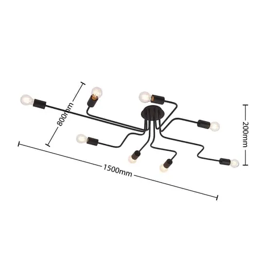 B-Ware Lindby Elimar Deckenlampe achtflammig Deckenleuchte Lampe Leuchte IP20 E27 60W