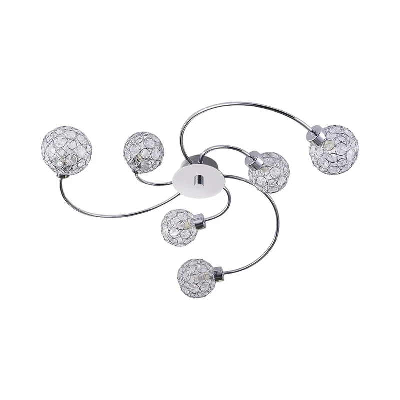 B-Ware Lindby Deckenleuchte Deckenlampe Tyron Glas Metall chrom 65 cm LED