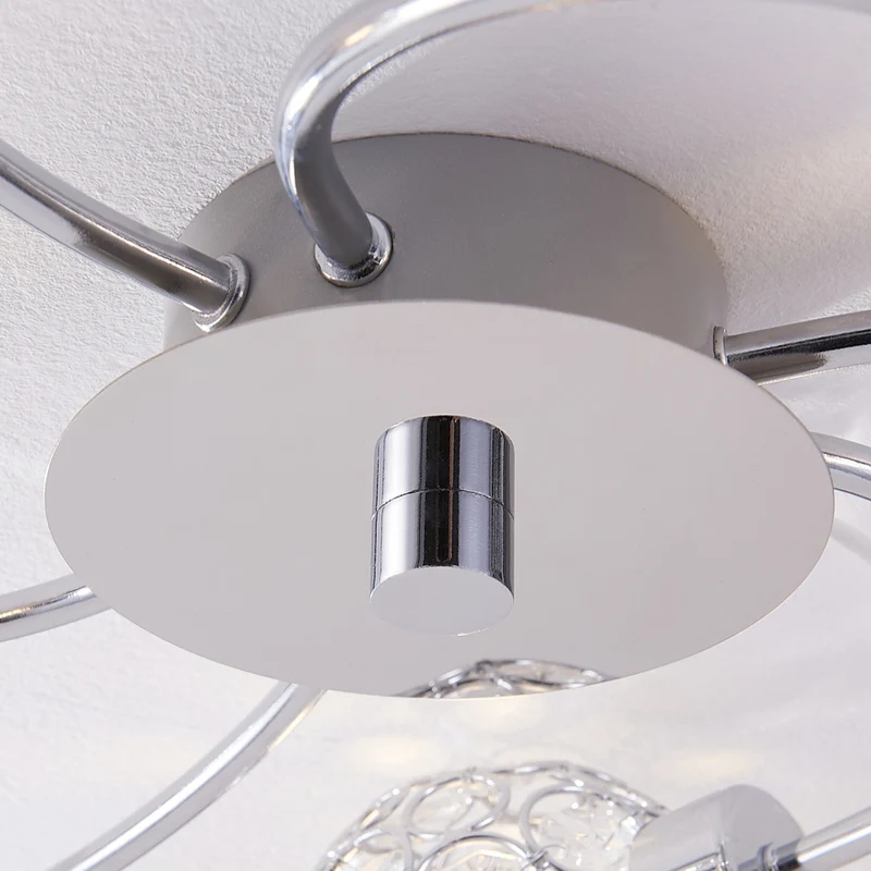 B-Ware Lindby Deckenleuchte Deckenlampe Tyron Glas Metall chrom 65 cm LED