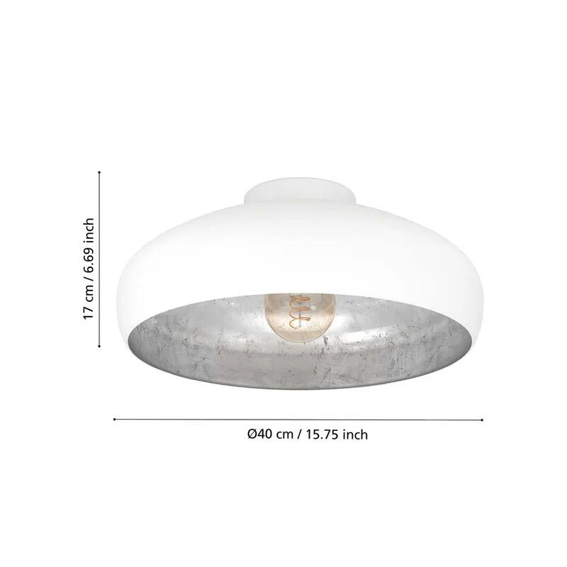B-Ware EGLO Deckenlampe Deckenleuchte Lampe 40 cm Mogano LED E27 Leuchte Metall weiß