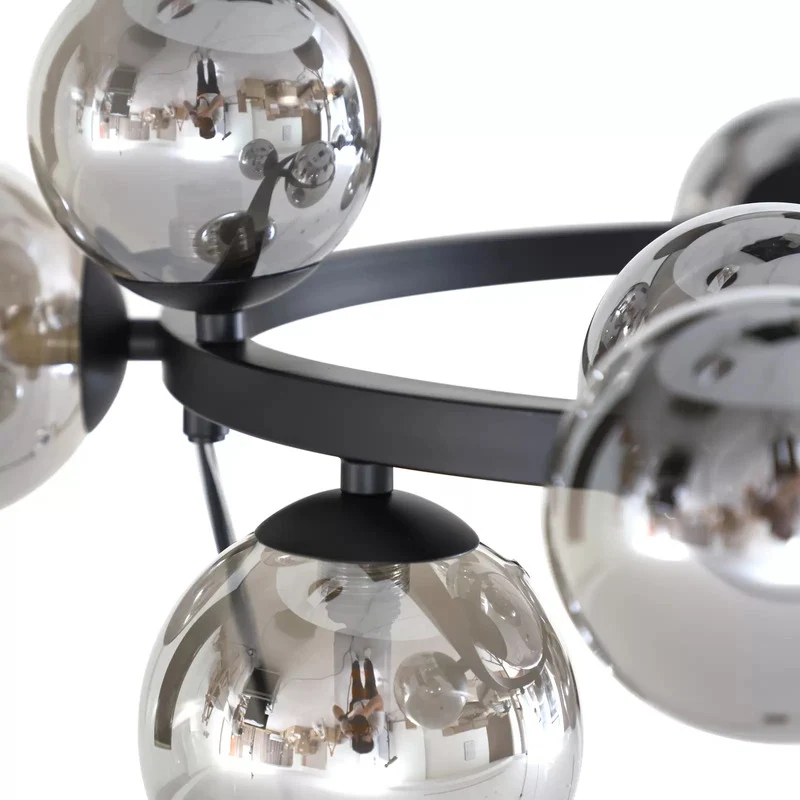 B-Ware Lucande Hängeleuchte Naelen schwarz/grau 64,3 cm Glas Hängelampe Lampe Leuchte