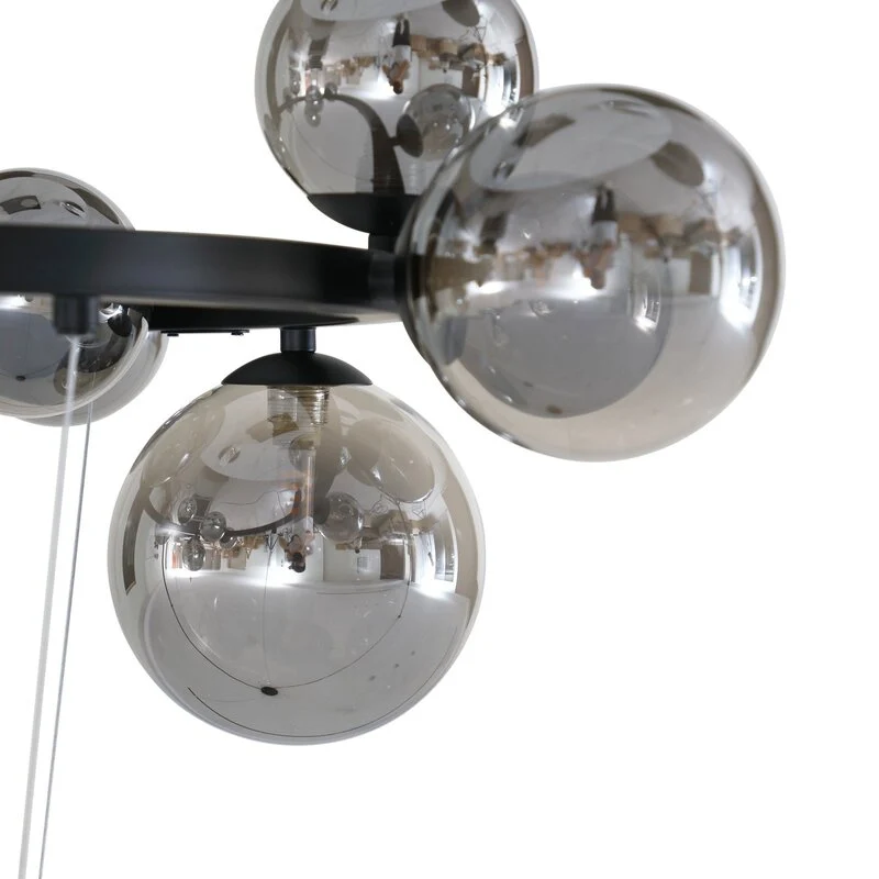 B-Ware Lucande Hängeleuchte Naelen schwarz/grau 64,3 cm Glas Hängelampe Lampe Leuchte