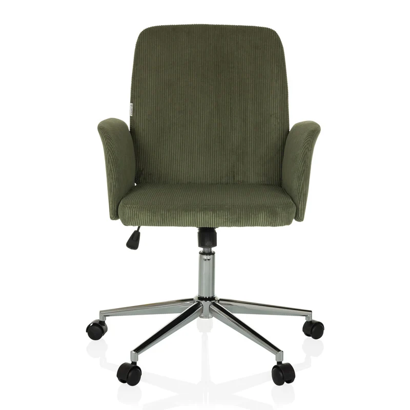 B-Ware hjh OFFICE Bürostuhl Drehstuhl Schalenstuhl SOLAO CORD Stoff dunkelgrün