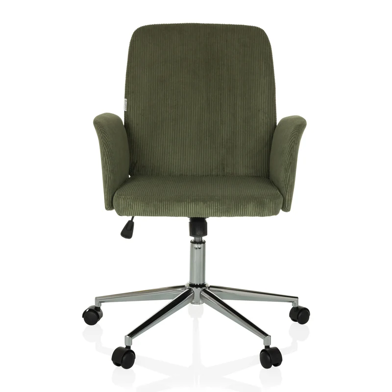 B-Ware hjh OFFICE Bürostuhl Drehstuhl Schalenstuhl SOLAO CORD Stoff dunkelgrün