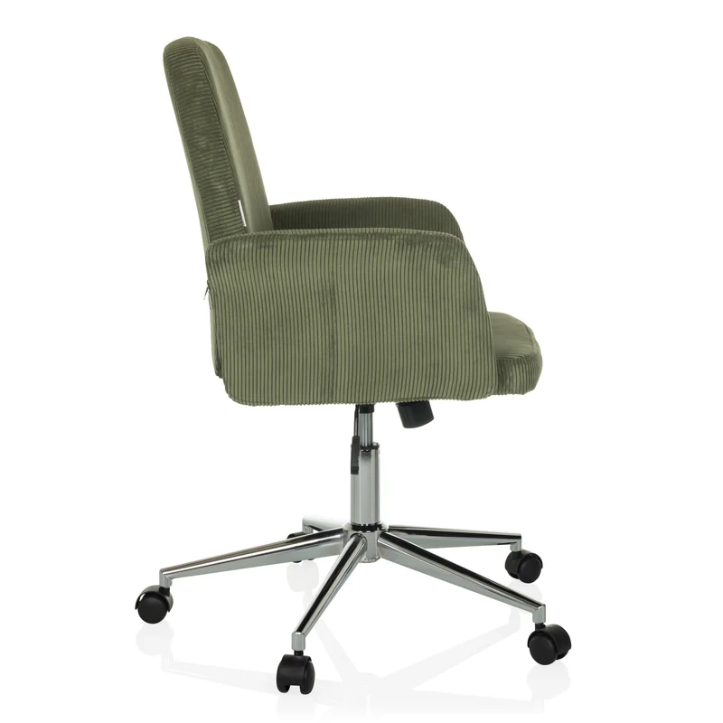 B-Ware hjh OFFICE Bürostuhl Drehstuhl Schalenstuhl SOLAO CORD Stoff dunkelgrün