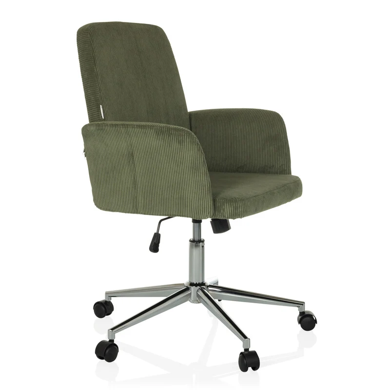 B-Ware hjh OFFICE Bürostuhl Drehstuhl Schalenstuhl SOLAO CORD Stoff dunkelgrün