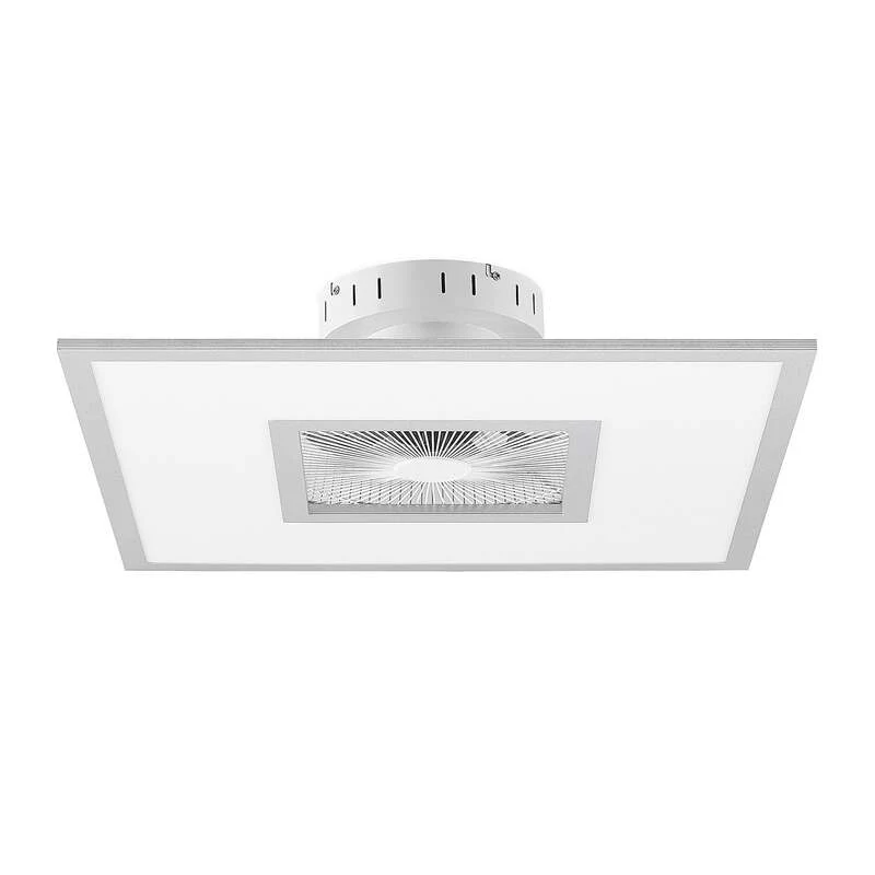 B-Ware Lindby Deckenventilator Romea eckig LED Ventilator Lampe dimmbar silber 60cm