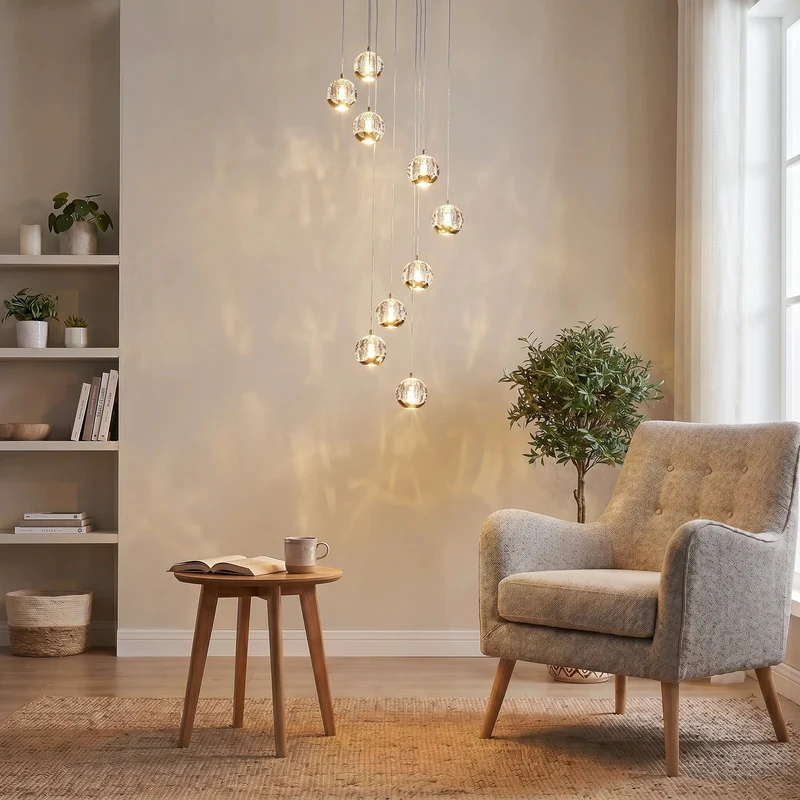 B-Ware Lucande Pendelleuchte Hängelampe LED Hayley Gold Glas Leuchte Lampe Beleuchtung