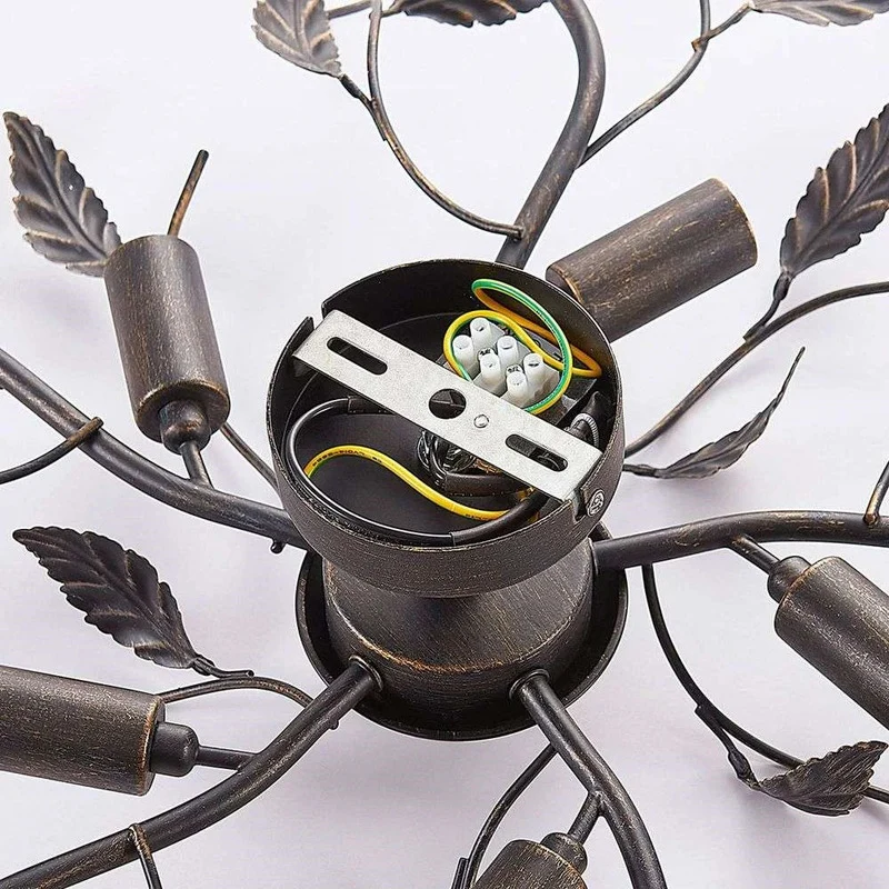B-Ware Lindby Deckenlampe Hängeleuchte Lampe Leuchte Yos Blattoptik 5-flmg E14 schw592