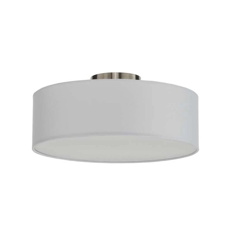 B-Ware Lindby Deckenleuchte Lampe Sebatin LED Leuchte dimmbar weiß Ø40cm Stoff nickel