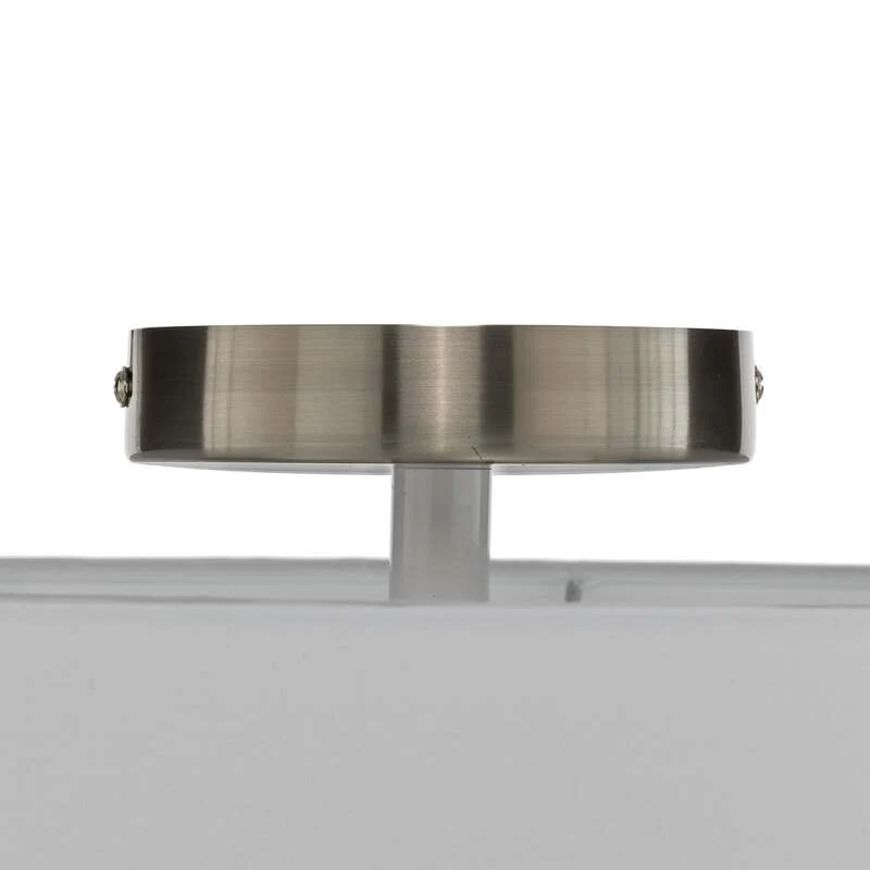 B-Ware Lindby Deckenleuchte Lampe Sebatin LED Leuchte dimmbar weiß Ø40cm Stoff nickel