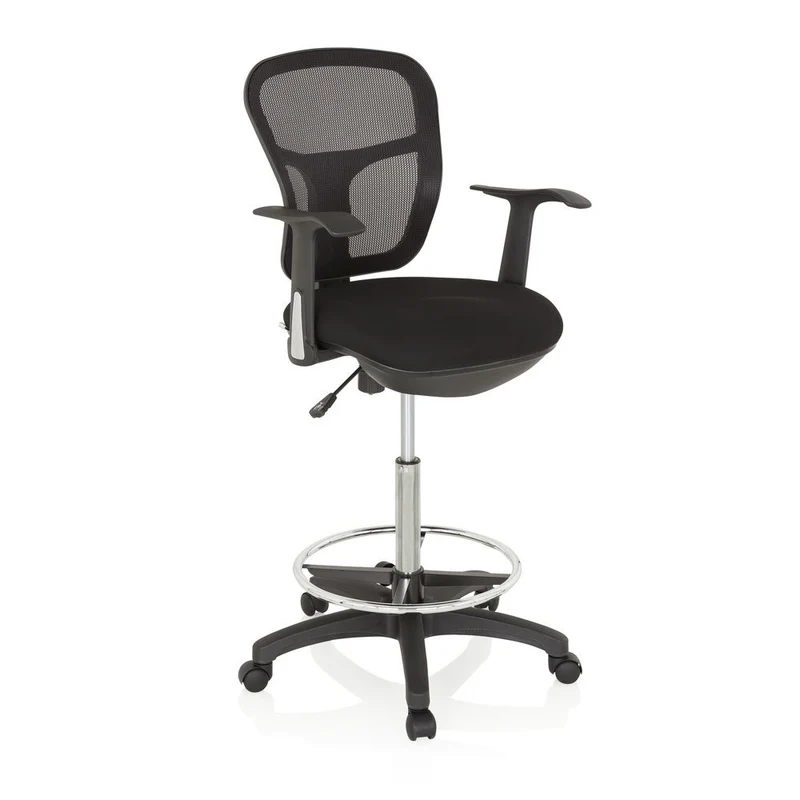 B-Ware hjh OFFICE Arbeitsstuhl Counterstuhl TOP WORK 108 Netz schwarz Drehstuhl