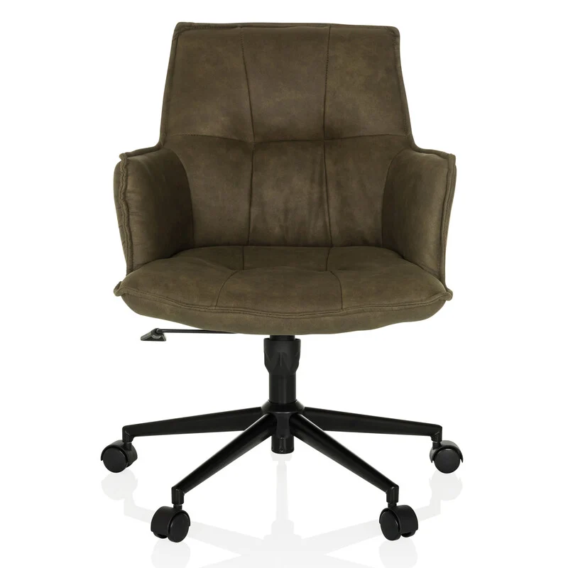 B-Ware HJH LIVING Bürostuhl SOLAO LIFE Stoff grün mit Armlehnen und Rollen