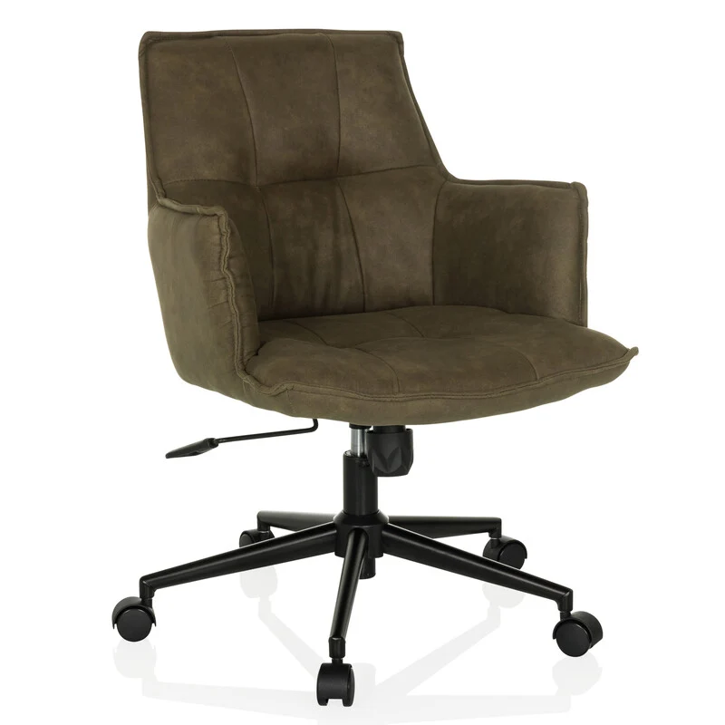 B-Ware HJH LIVING Bürostuhl SOLAO LIFE Stoff grün mit Armlehnen und Rollen