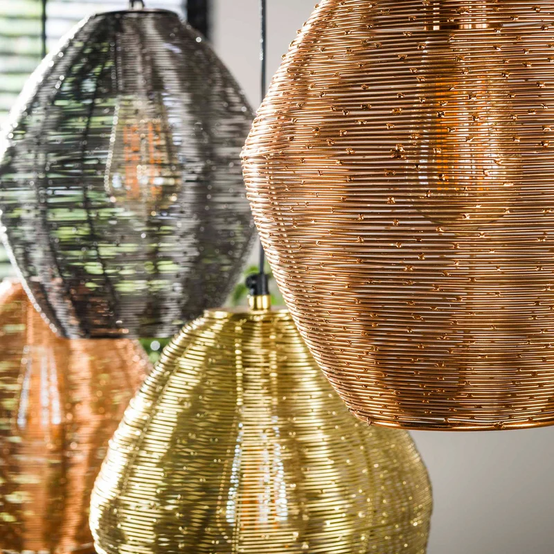 B-Ware Hängeleuchte Spoelamp 5-flammig LED Pendelleuchte dimmbar bunt metallic 118x23cm