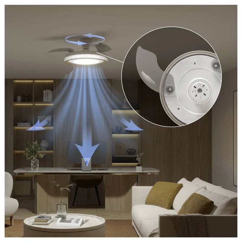 B-Ware Philips LED Deckenventilator 28W Fernbedienung Dimmbar Gold 170m³/h 3 Flügel