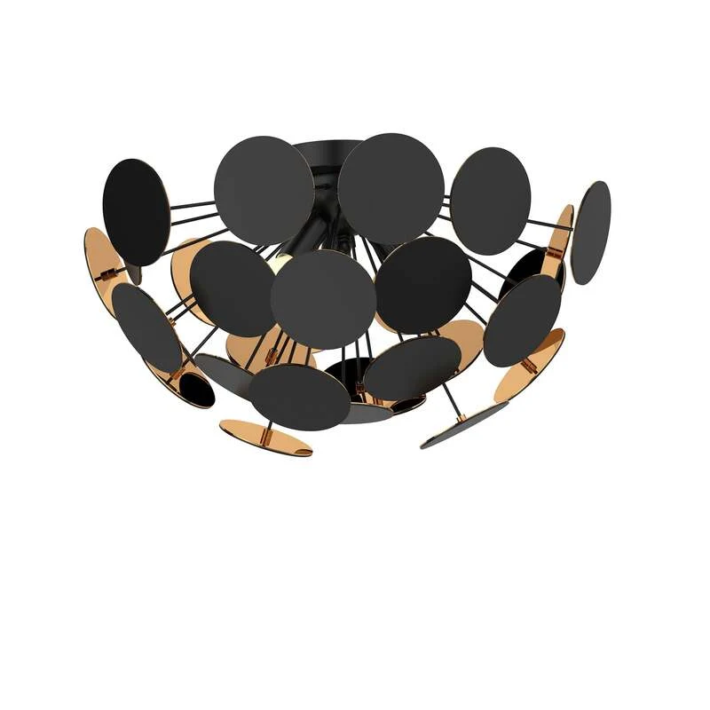 B-Ware Lindby Deckenlampe Kinan LED E14 Leuchte dimmbar schwarz gold Ø 54 cm 3-flammig