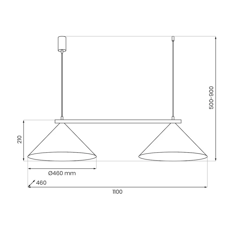 B-Ware Milagro Hängeleuchte CAPITAL 2x GX53 schwarz höhenverstellbar 500-900 mm