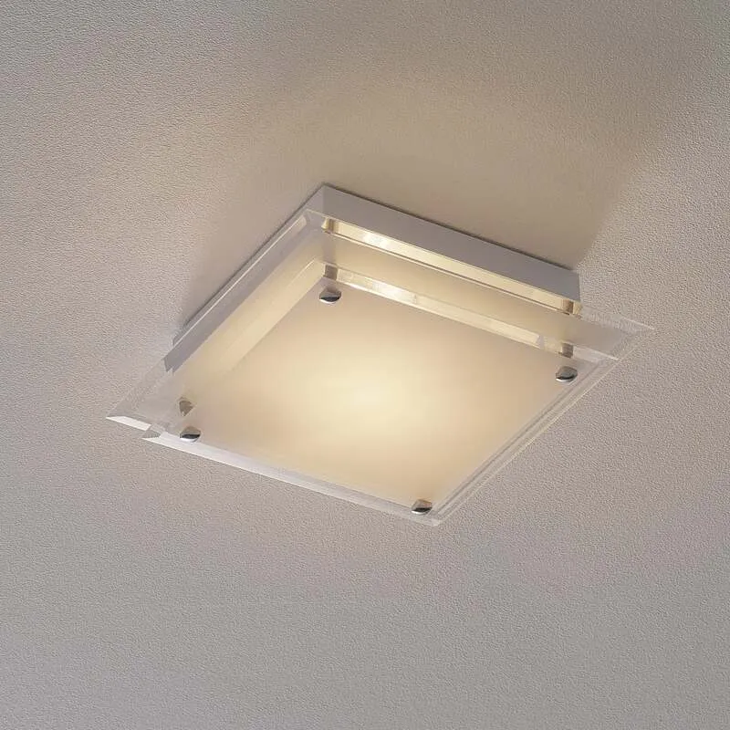 B-Ware FABAS LUCE Deckenleuchte Lampe Maggie LED dimmbar silber weiß 30x30cm 60W E27