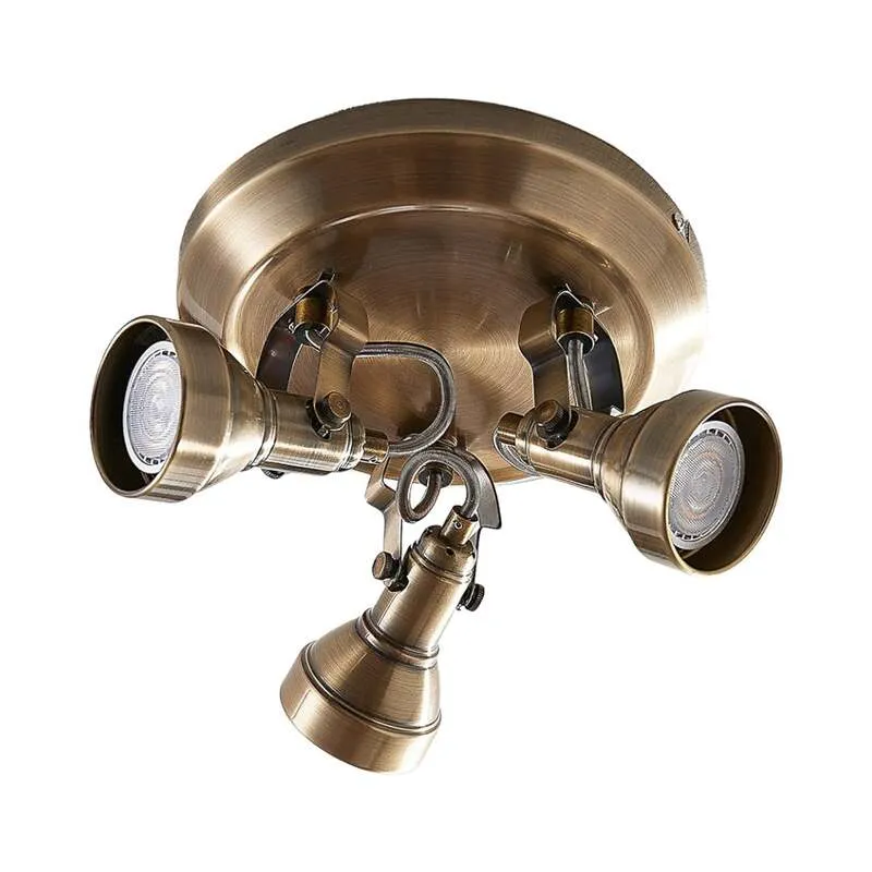 B-Ware Lindby Deckenlampe Perseas LED Lampe Leuchte dimmbar altmessing Ø22cm 3-flg